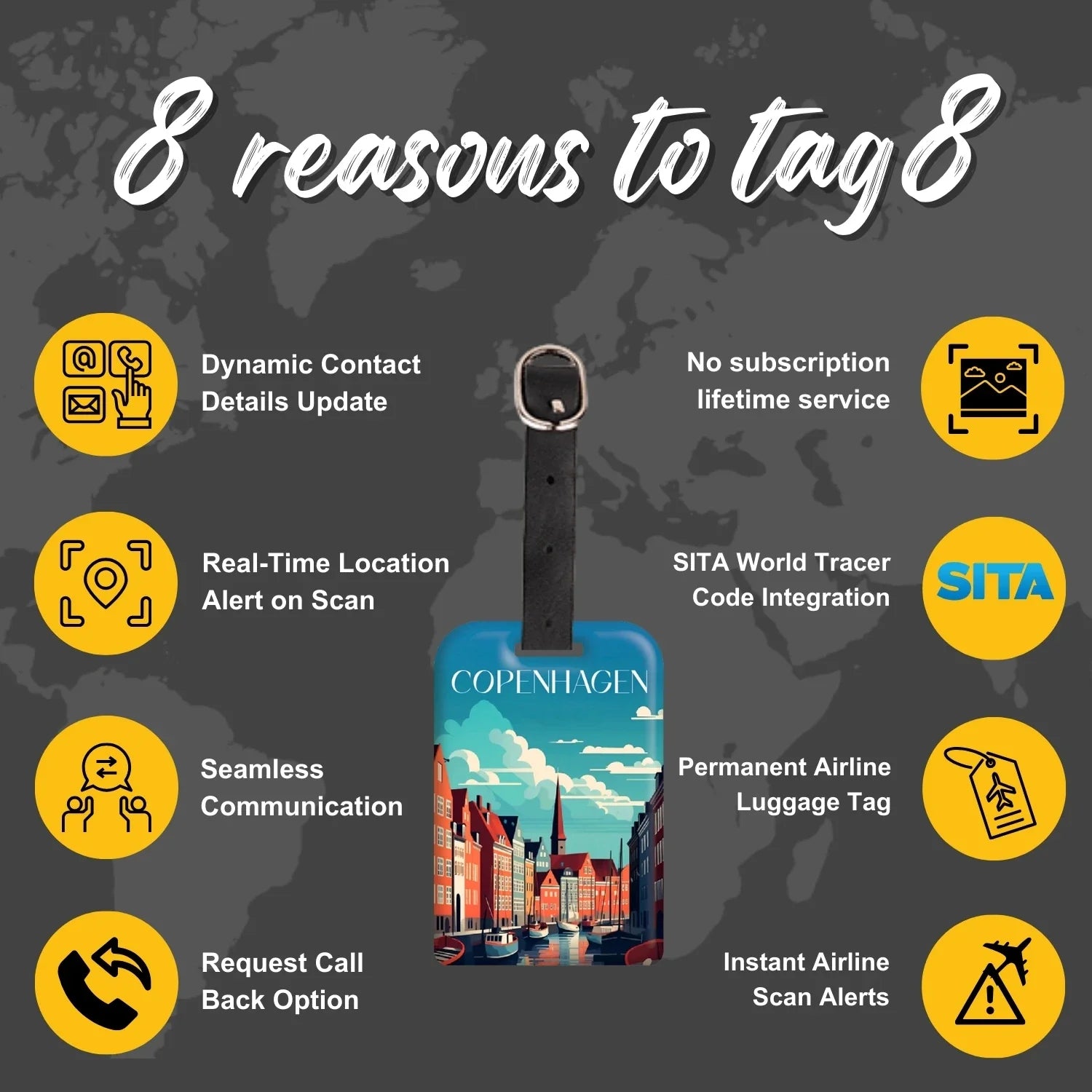 Smart Bag Security Tag - Copenhagen [Pack 2]-3