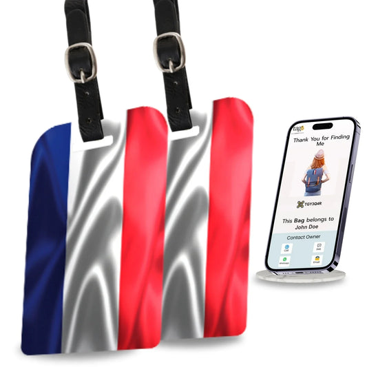 Smart Bag Security Tag - France Flag [Pack 2]-0